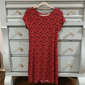 Hayley T-Shirt Dress Size M Red Blue Zipper Back